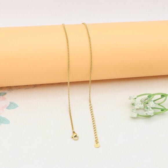 Gold Plated Dual Bar Drop Necklace with Bold Link Detail, XPNL0388 - Picture 12 of 13